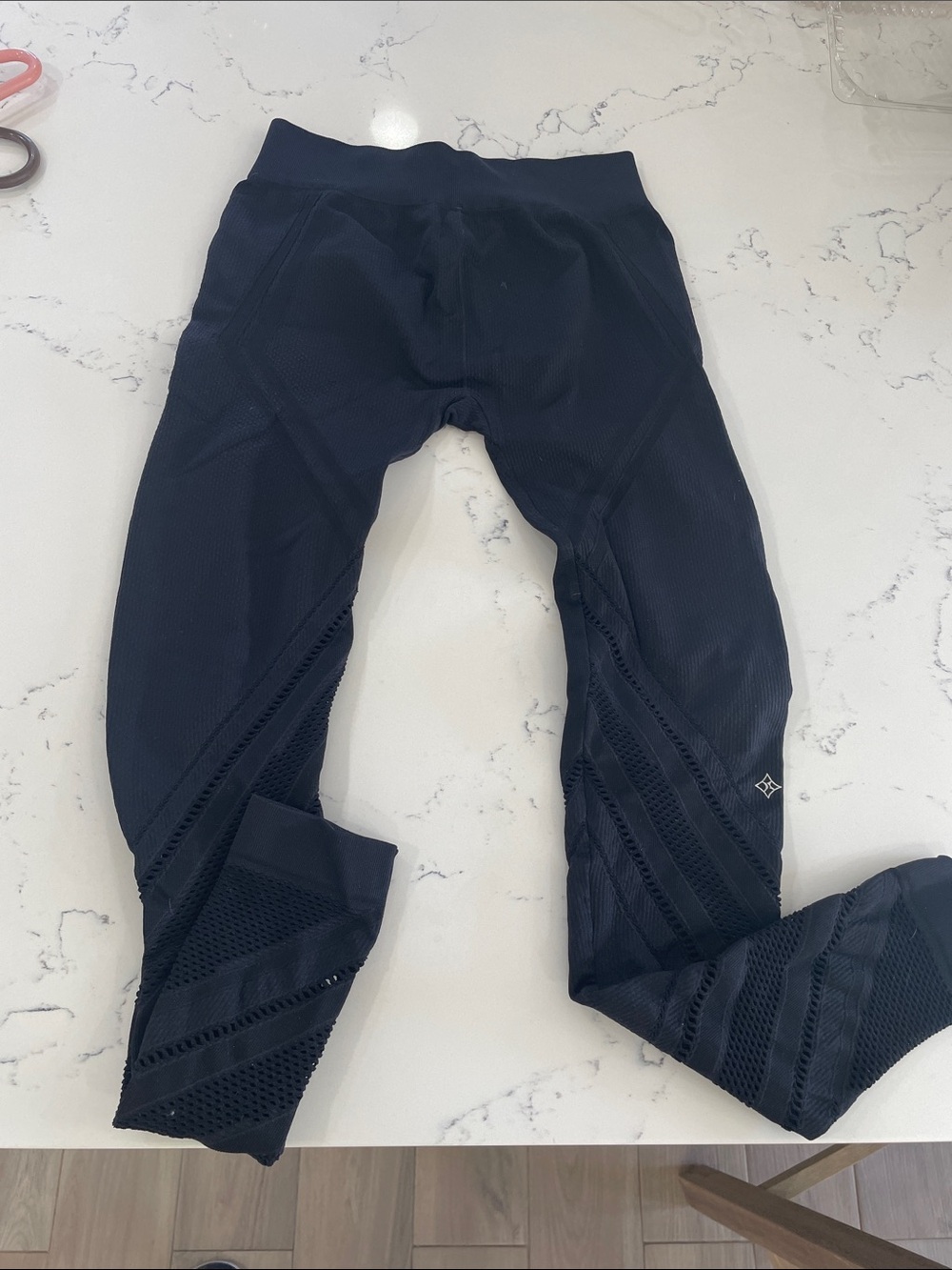 NUX Black Performance Leggings with Mesh Panels
